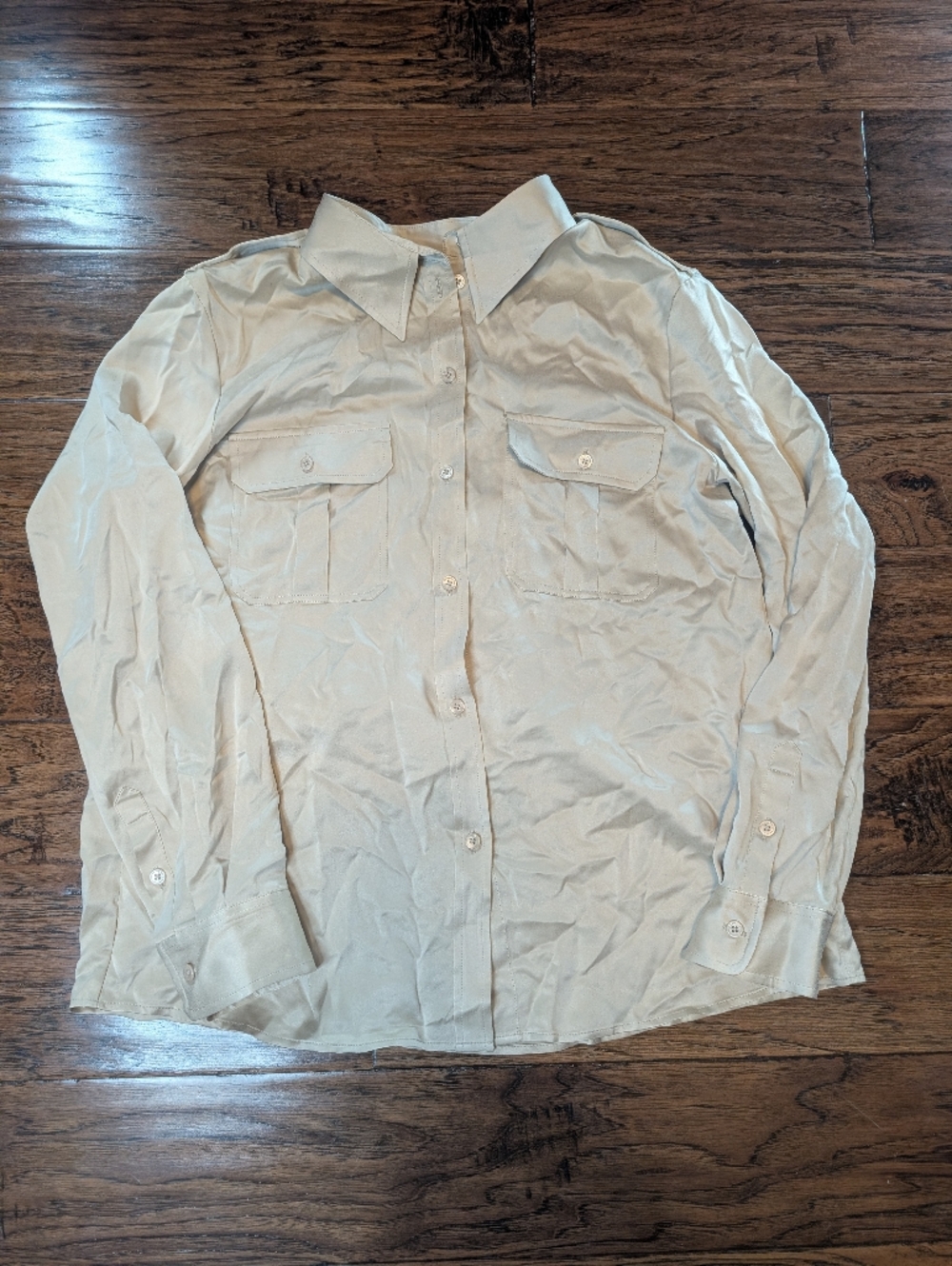 LilySilk 100% Mulberry Silk Button Up Blouse Size M